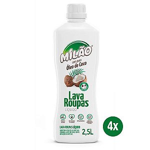 Lava Roupas Líquido Milão com Puro Óleo de Coco  2,5L - 4 unidades
