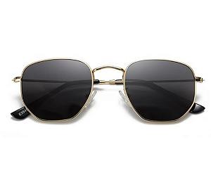 Óculos hexagonal dourado