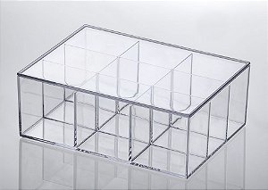 Caixa Organizadora com Divisorias Elegance 22,5x16,5x8,5cm Cristal