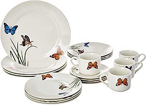Aparelho de Jantar 20 peças de Porcelana Butterflies Lyor