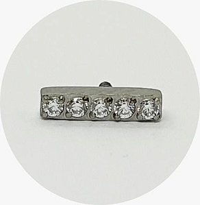 Labret barra com  Zircônias