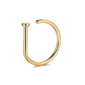 Piercing Nostril D-Ring-Ouro 18k