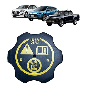 Tampa Reservatório Radiador Chevrolet ONIX 1.0 8V / 1.4 8V 2013 a 2020 / PRISMA 1.0 8V / 1.4 8V 2013 a 2020 / COBALT 1.4 8V / 1.8 8V 2012 a 2020 / SPIN 1.8 8V 2013 a 2021 / CRUZE 1.4 / 1.8 16V 2012 a 2016 / TRACKER 1.4 / 1.8 / SONIC / S10 13502353