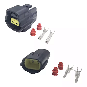 Par Plug / Conector 2 Vias Sensor Temperatura Gm Vw Ford