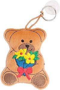 Chaveiro urso com flores