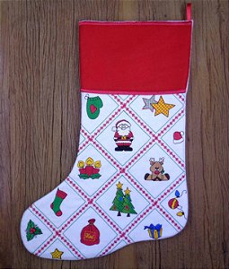 Enfeite de Natal bota quadriculados grande