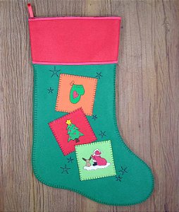 Enfeite de Natal bota grande quadrados