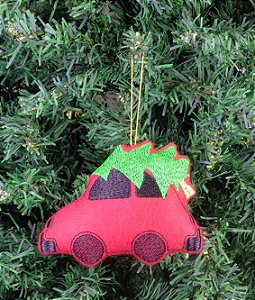 Enfeite de Natal carro com pinheiro