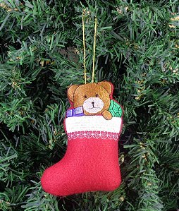 Enfeite de Natal bota urso