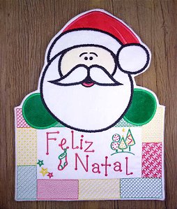 Enfeite de Natal Papai Noel patchwork