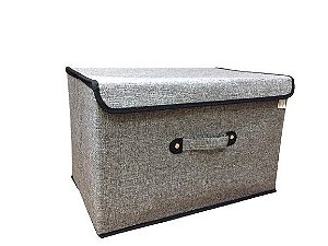 Caixa Organizadora Linho Cinza Média 38x25cm - Yazi