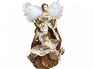 Anjo Luxo Ponteira Bronze Decorado Premium Grande 45cm - Riomaster