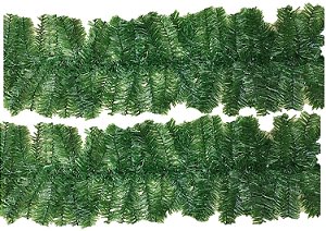 Jogo Festão Aramado Verde Pet Plus 35cm x 2 metros 180 Galhos 2 Peças Total 4 metros - Magizi