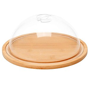 Queijeira Porta Queijo Eco Bambu Com Tampa Acrílico Ecokitchen 19cm - Mimo Style