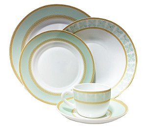 Aparelho de Jantar Vidro Temperado Luxo Mint Desire 20 Peças - Cello