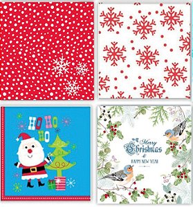 Kit Guardanapo De Natal Decorado 20 Folhas Duplas 25cm 4 Peças - Magizi