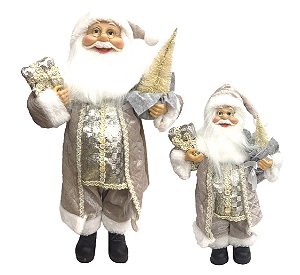 Papai Noel Iluminado Pelúcia Retrátil Luxo Perna Longa Encolhe e Estica  90cm - Magizi - Mundial Casa e Presentes
