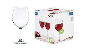 Conjunto Taça Adara Vinho Tinto 420ml Vidro 6 Unidades - Vicrila