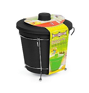 Lixeira Para Pia Black Com Suporte Aço Cromado 2,8L - Niquelart