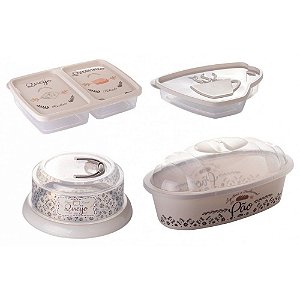 Kit Queijeira, Porta Pão, Porta Frios e Porta Filtro Café
