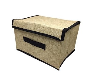 Caixa Organizadora Tecido Multiuso Monta Fácil Grande 38x25cm Bege - Yazi