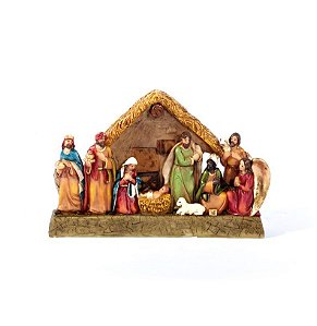 Presépio Poliresina Premium Casa 17cm 9 Figuras