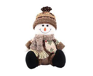 Boneco de Neve Peso de Porta Pelúcia Tricô Forest 30cm