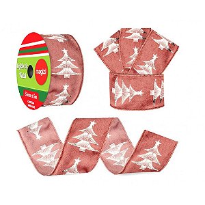 Fita Aramada  Laços Enfeite Natal Rolo 6,3cm x 5m