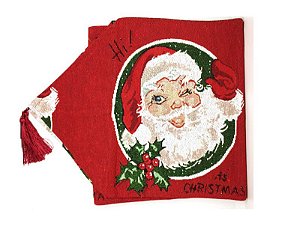 Caminho Mesa Gobelin Trilho Mesa Papai Noel Luxo 33cm x180cm
