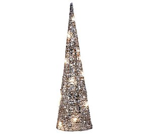 Árvore Pinheiro Cone Iluminado  Luxo 10 Lâmpadas 40cm