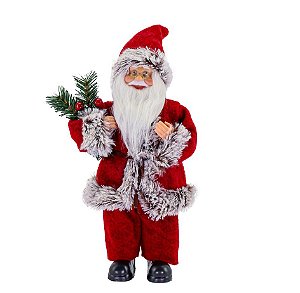 Papai Noel Prime 30cm Vinho e Cinza - Magizi