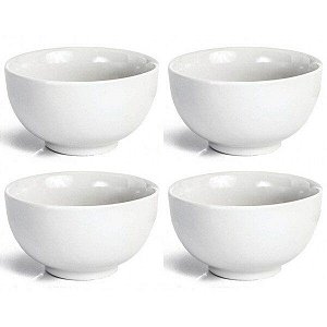 Tigela Cumbuca Porcelana Branca 440Ml 4 Unidades - Capri