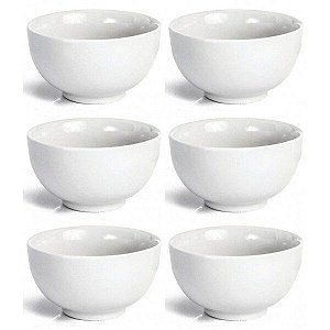 Tigela Cumbuca Porcelana Branca 440Ml 6 Unidades - Capri