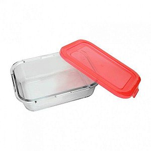 Pote Retangular Vidro Borosilicato com Tampa 1Litro Vitrizi