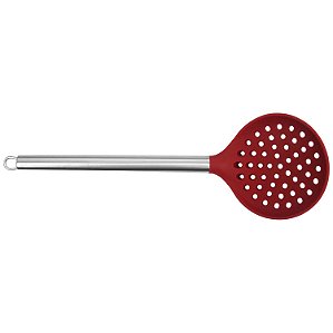 Escumadeira de Silicone com Cabo Inox Elite Vinho - Yazi