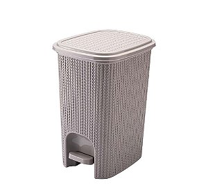 Lixeira com Pedal Trama Cinza 12 Litros - Plasútil