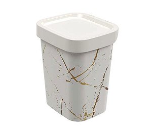 Lixeira para Banheiro Classic Mármore 4,6 Litros Esconde Saco Plástico - Plasútil