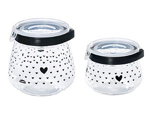 Jogo 2 Potes Flip Trava de Encaixe 1,1 Litros e 700ml - Plasútil