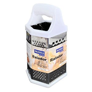 Ralador Aço Inox 6 Faces Compacto Extra Resistente Base Antiderrapante - Fratelli Inox