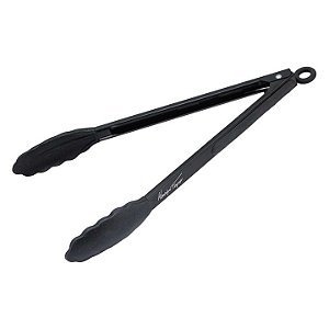 Pegador Multiuso Silicone Black Cabo Inox Premium Henrique Fogaça 34cm - Yazi