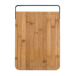 Tábua Bambu Premium Dupla Face com Friso e Lisa Alça Inox Aspen - Yangzi