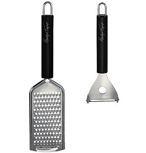 Kit Descascador de Legumes e Ralador Inox Black Henrique Fogaça - Tuut