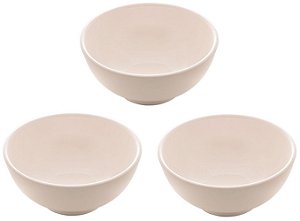 Jogo Tigela Bowl Porcelana Clean Branca 350ml 3 Unidades - Lyor