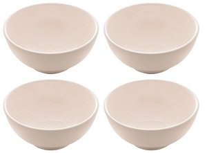Jogo Tigela Bowl Porcelana Clean Branca 350ml 4 Unidades - Lyor