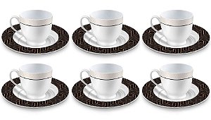 Jogo de Xícara Para Chá Porcelana Ágata 170ml com Pires 170ml - Up