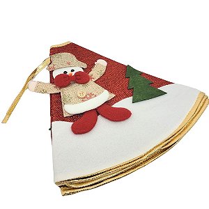 Saia para Árvore de Natal Decorada Rústica Vinho Boneco de Neve 60cm - Master Christmas