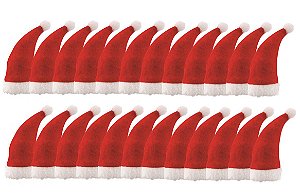 Kit Gorrinho Papai Noel 10cm Decoração Garrafa 24 Unidades - Magizi