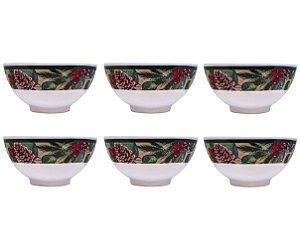 Kit 6 Tigelas Bowl Melamina Natal Para Petiscos 300ml - Magizi