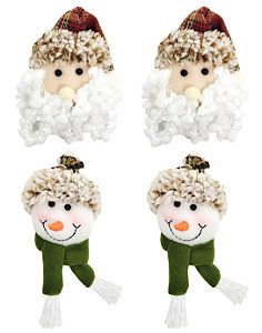 Jogo Carinha Papai Noel e Boneco de Neve Champagne Gold 13cm Enfeite Árvore  6 Peças - Magizi em Promoção na Americanas