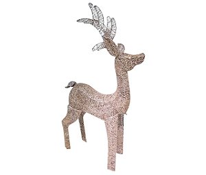 Rena Gigante Aramada Cotton Glitter Champanhe Iluminada LED 60 Lâmpadas 85cm - Magizi